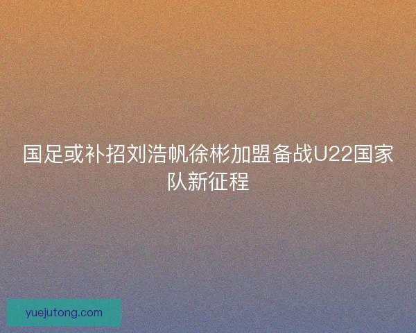 国足或补招刘浩帆徐彬加盟备战U22国家队新征程 国足或补招刘浩帆徐彬加盟备战U22国家队新征程